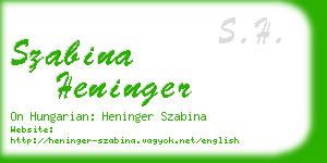 szabina heninger business card